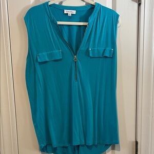 Calvin Klein Turquoise Sleeveless Blouse